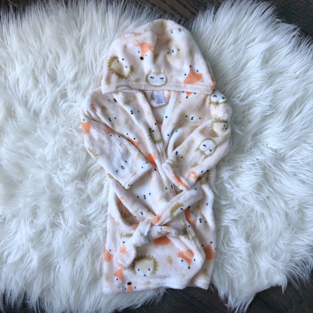Infant Bathrobe with Animal Print